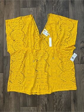 Sunshine 79 Crochet Festival Coverup Swim Beach Boho Women’s Sz S/M Yellow